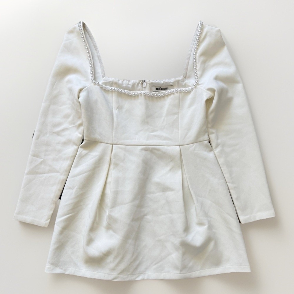 Odd Muse Ultimate Muse Pearl Dress Womens XXL White Mini Babydoll Wedding Bridal